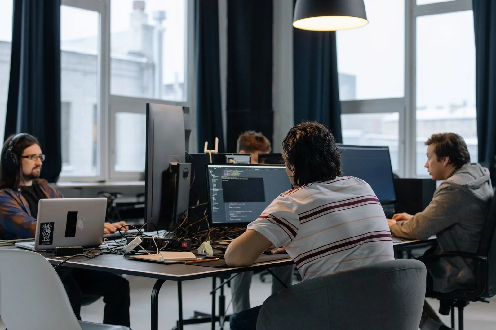 A team working together in a modern office