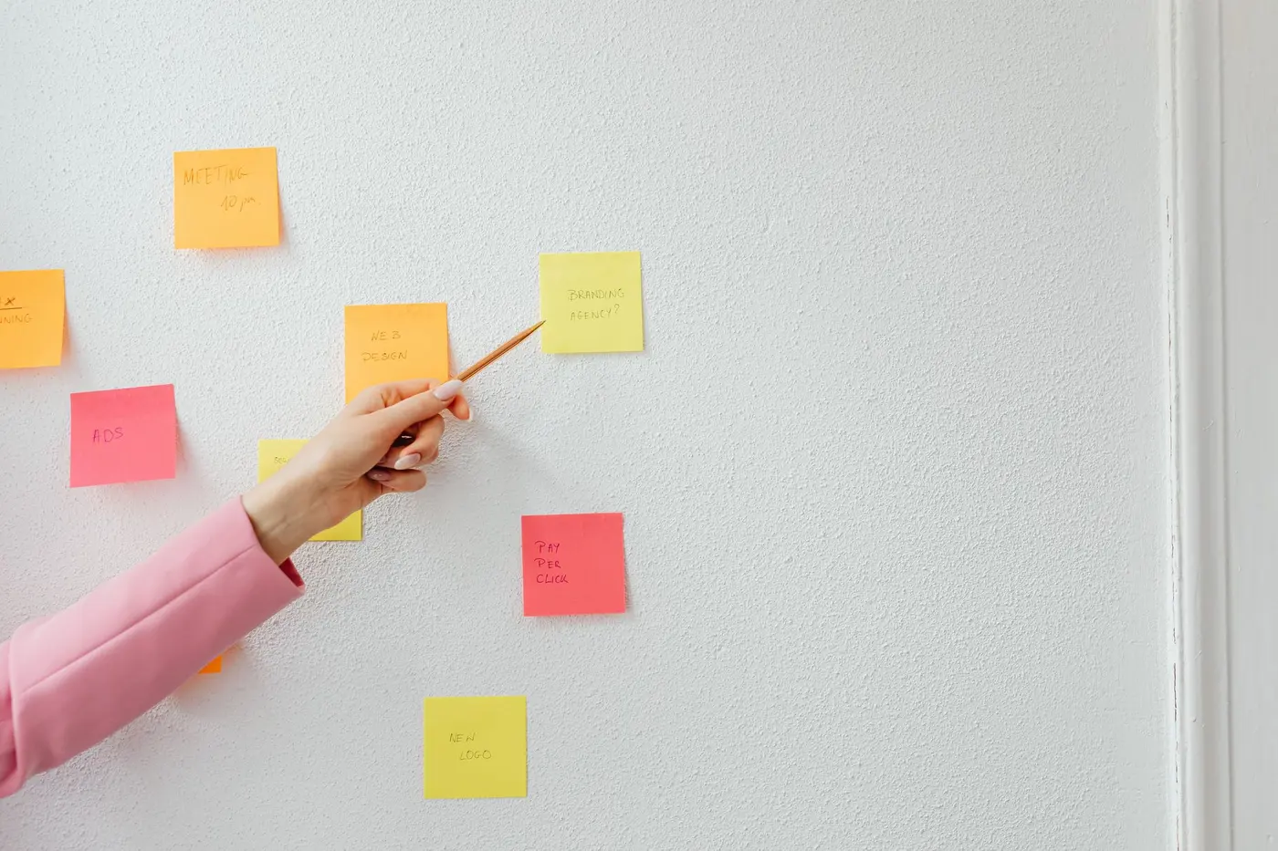 A process being mapped on a whiteboard